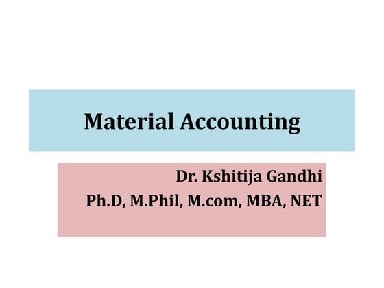 Coding in material management | PPT