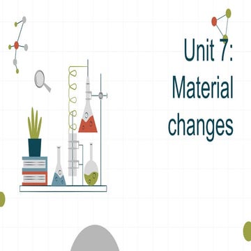Material changes, Acids, AlKali, neutralization reaction