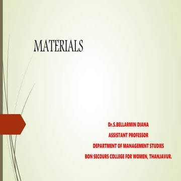 Material cost and control
