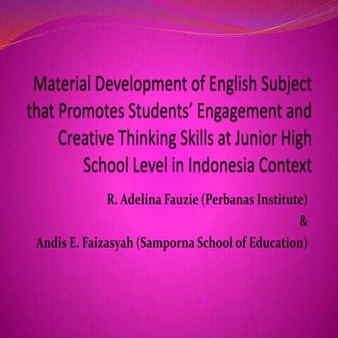 Teaching our very own english | PPTX