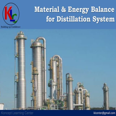 Material & Energy Balance for Distillation