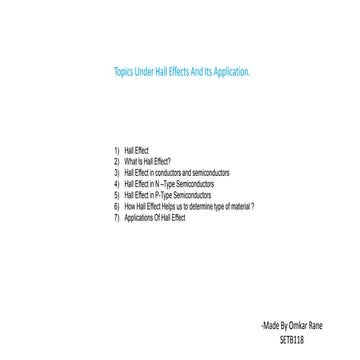 Hall Effect And Application To identification of Semi-conductors