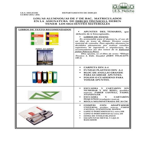 Materiales 1º bach 2015 2016