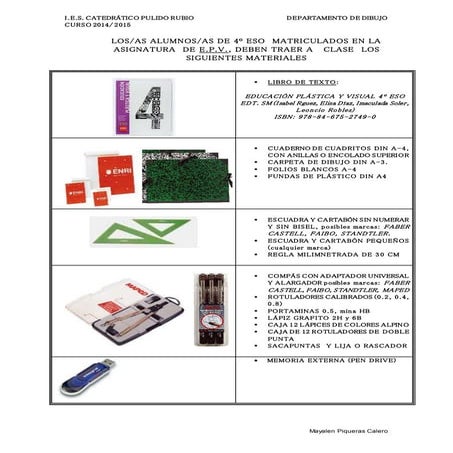 Materiales 4º eso 2014 2015