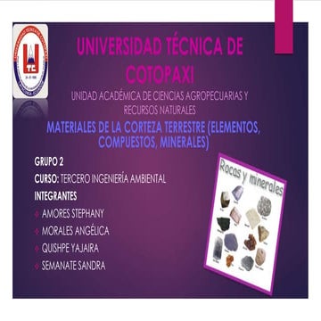 Materiales de la corteza terrestre