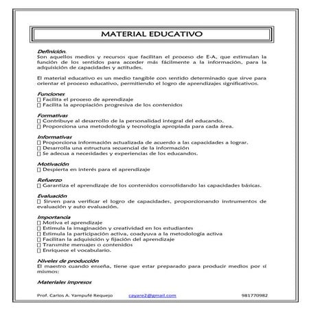 Materiales educativos