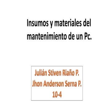 Materiales e insumos