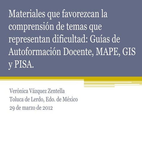 Materiales que favorezcan la comprensión de temas que