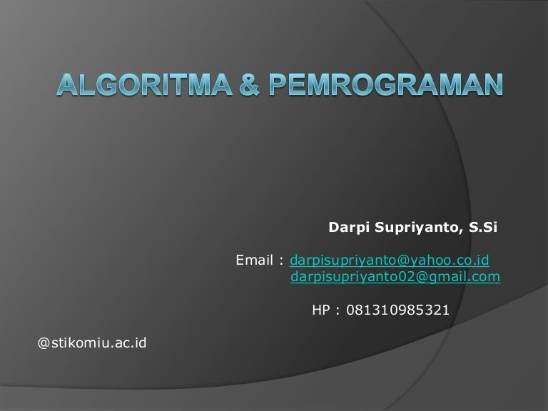 materi algoritma pemrograman materi algoritma pemrograman