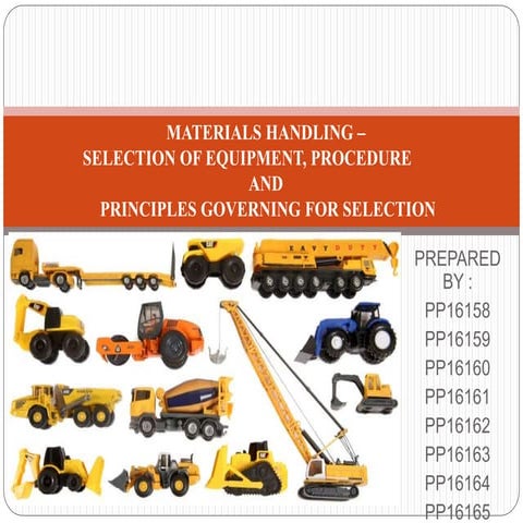 SELECTION OFMaterial handling EQUIPMENT FOR CONSTRUCTION PROJECT.pptx