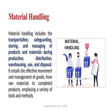 Material Handling : Scope , Importance, Objectives, Principles, Classificatio...