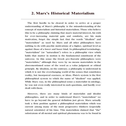 Materialismo historico de karl max