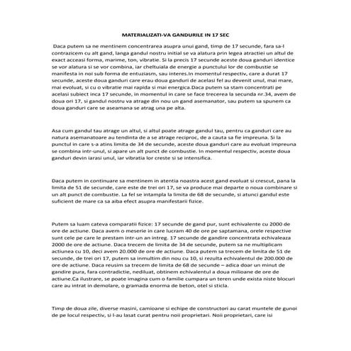 Materializati va gandurile in 17 sec