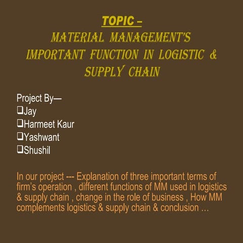 Material management   jay