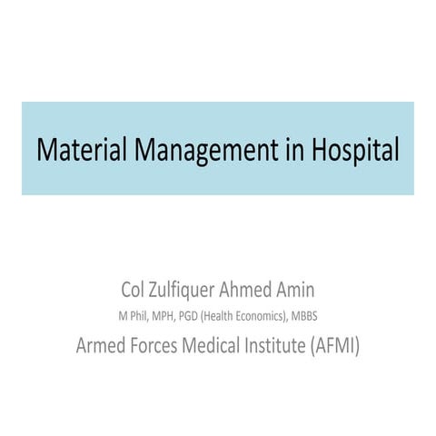 Material Management in Hospital