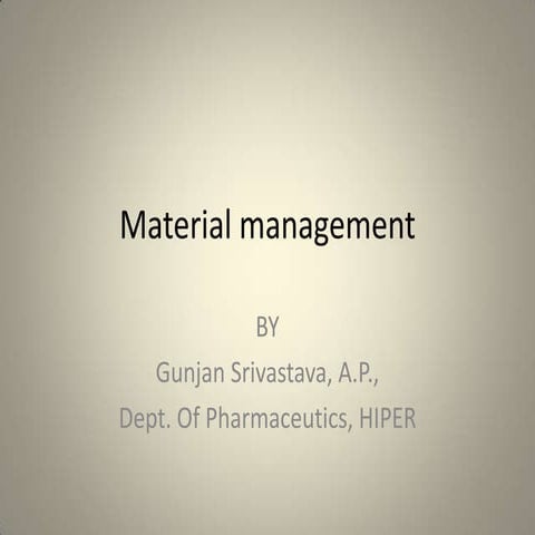 Materials management ppt | PPTX