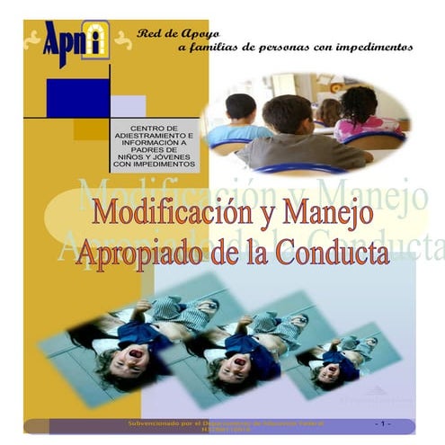 Material modificacion y manejo apropiado de la conducta
