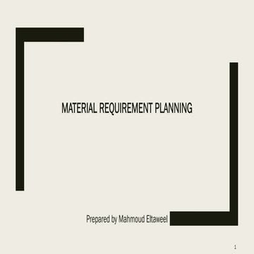 Material requirement planning  Q&A