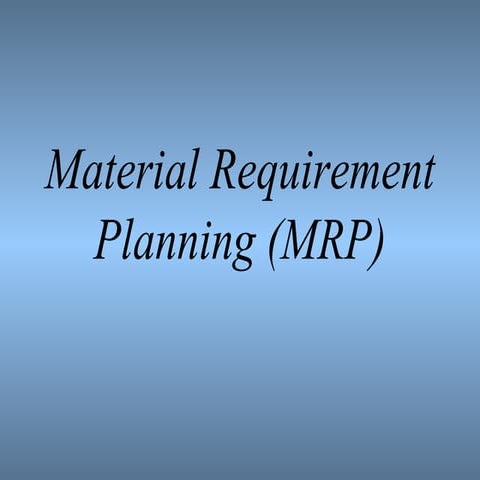 Material requirement planning presentation