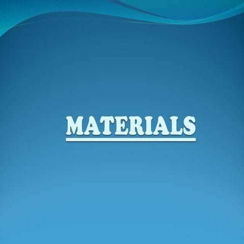 Mechanical Engineering MATERIALS Selection