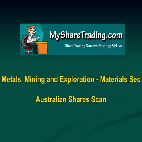 Metals, Mining and Exploration - Materials Sector - Australian Shares Scan