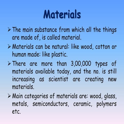 Materials - Part I | PPT