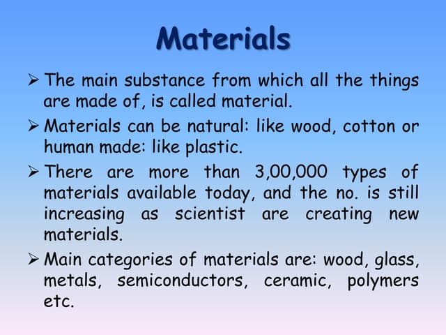 Materials - Part I | PPT