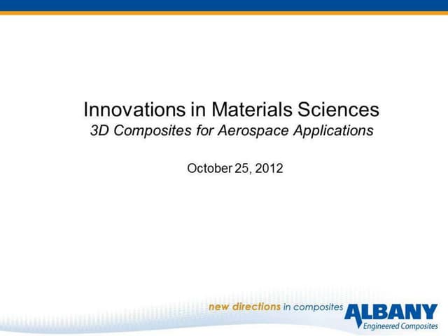 Innovations in Materials Science: Albany Engineered Composites