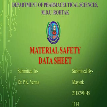 Material safety data sheet ( PROCESS  CHEMISTRY)