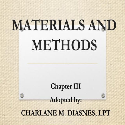 Materials and methods