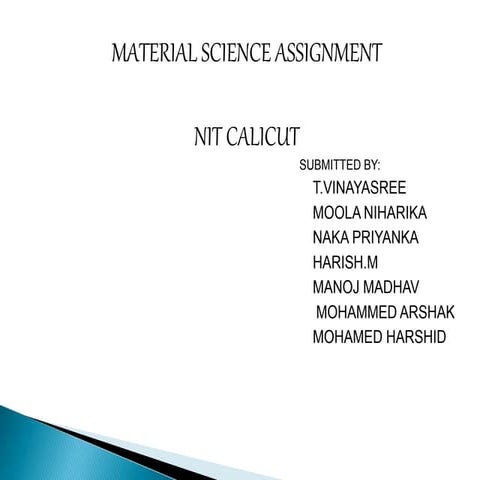 Material science  metals, bnads etc.,