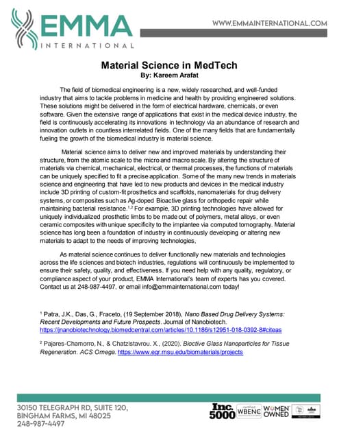 Material Science in MedTech