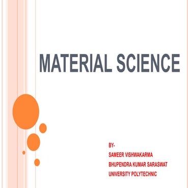 MATERIAL SCIENCE LECTURE NOTES FOR DIPLOMA STUDENTS