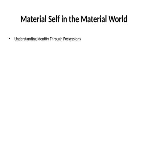 Material_Self_ By William James Power point presentation