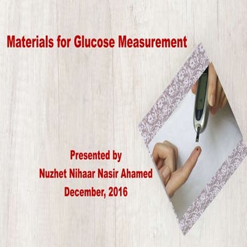 Materials for glucose measurement