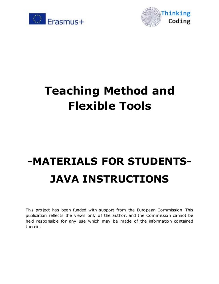 Materials For Teachers And Students Java En
