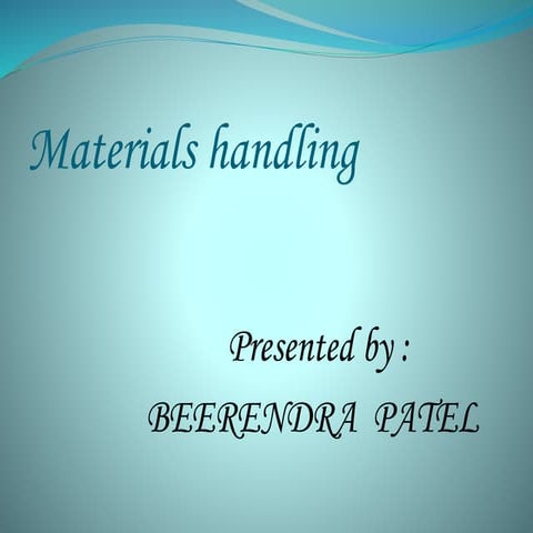 Material handling equipment presentation | PPTX