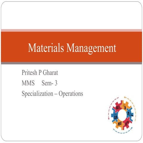 Materials management purchasing