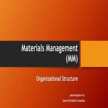 Materials management org structure 