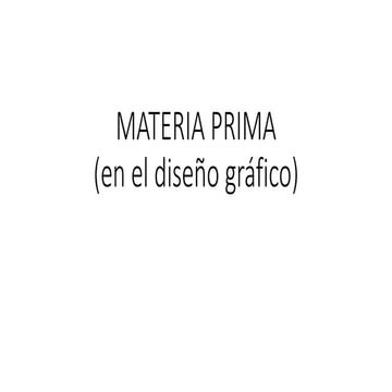 Materia prima