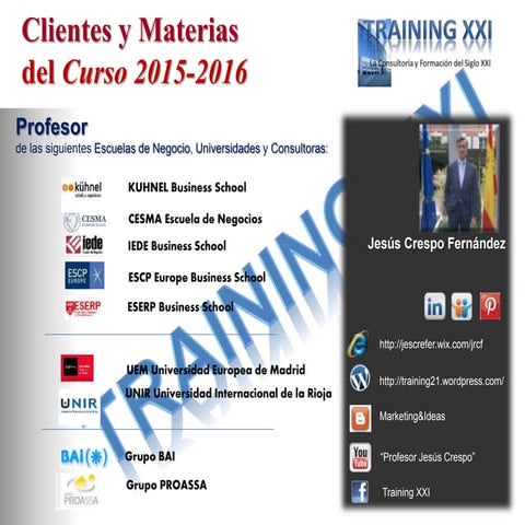 Materias 2015 2016 del Prof Jesús Crespo