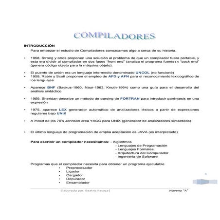 Materia unidad compiladores