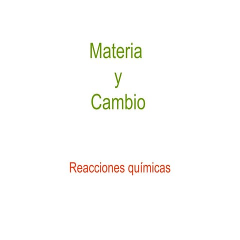 Materia y cambios