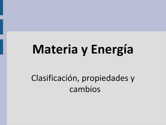 Materia y energía