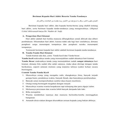 Materi beriman kepada hari akhir pdf