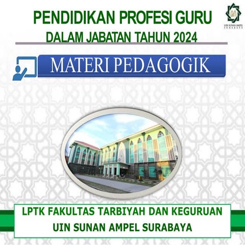 materi pedagogik Pendidikan profesi guru dalam jabatan tahun 2024 uinsa ...