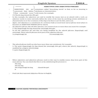 English Syntax Material.