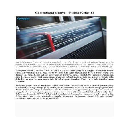 Materi Gelombang Bunyi Fisika Kelas Xi Pdf