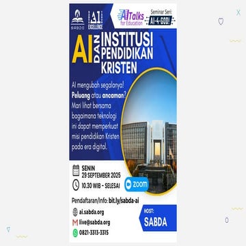 Materi Seminar AITalks: AI dan Institusi Pendidikan Kristen