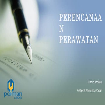 Perencanaan Perawatan dan perbaikan